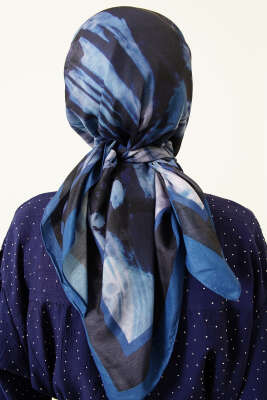 Penç Desen Lina Eşarp Lacivert - Başörtüsü