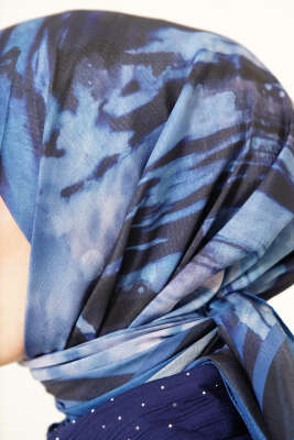 Penç Desen Lina Eşarp Lacivert - Başörtüsü