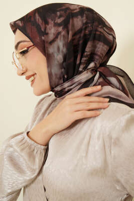 Penç Desen Lina Eşarp Siyah Bej - Başörtüsü