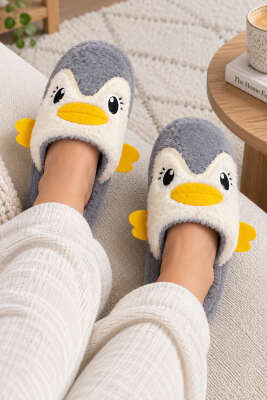 Penguen Figürlü Ev Terliği Füme - DAYZA