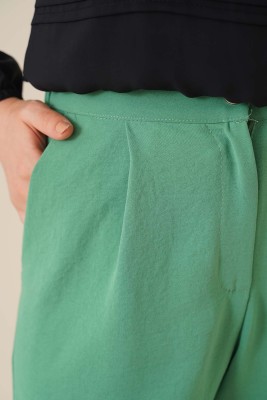 Pens Detaylı Pantolon Yeşil - Thumbnail