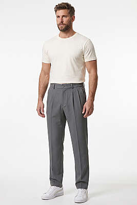 Pensli Erkek Baggy Erkek Kumaş Pantolon Füme - Erkek Pantolon