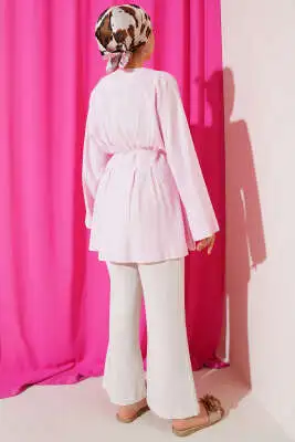 Pensli İp Detaylı Tunik Pembe - Tunik