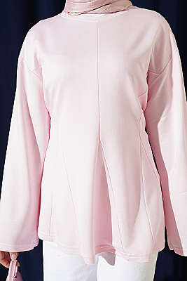 Pensli Yandan Bağlamalı Tunik Pembe - Tunik