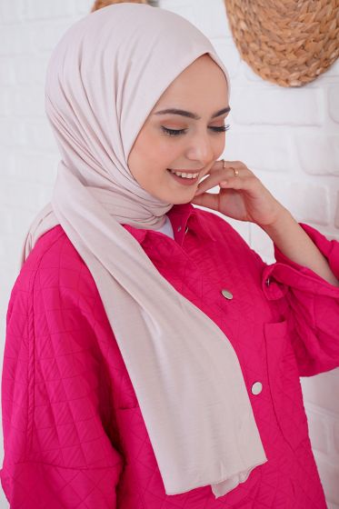 Penye Şal Açık Pudra - 35 - Penye Şal