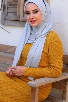 Penye Şal Gri -05 - Başörtüsü