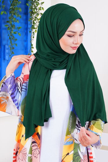 Penye Şal Zümrüt Yeşili - 31 - Penye Şal