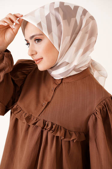 Pera Eşarp Bej - Black&White