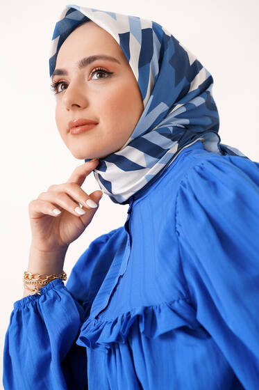 Pera Eşarp Lacivert - Black&White