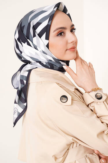 Pera Eşarp Siyah - Black&White