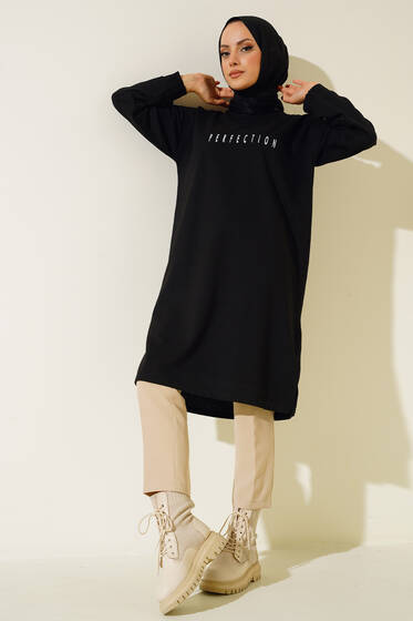 Perfection Baskılı Tunik Siyah - Tunik