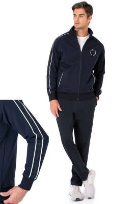  Pierre Cardin Yaka Yazılı Erkek Eşofman Takımı Lacivert - ERKEK İKİLİ TAKIM