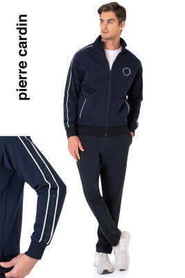  Pierre Cardin Yaka Yazılı Erkek Eşofman Takımı Lacivert - ERKEK İKİLİ TAKIM