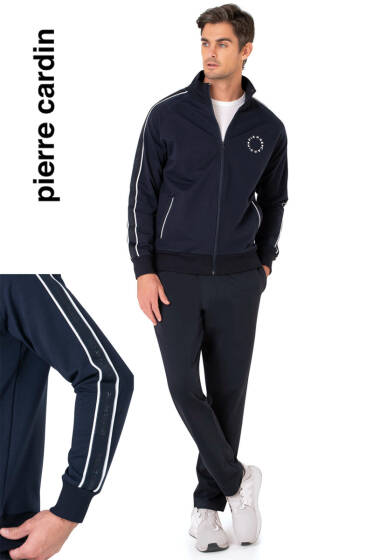  Pierre Cardin Yaka Yazılı Erkek Eşofman Takımı Lacivert - ERKEK İKİLİ TAKIM