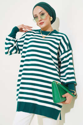 Pike Çizgili Triko Tunik Nefti - Triko Tunik