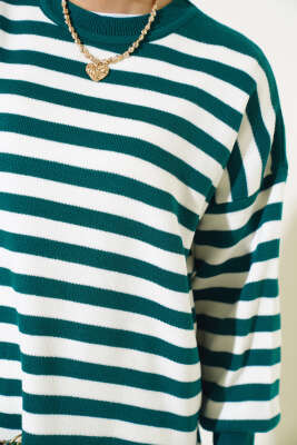 Pike Çizgili Triko Tunik Nefti - Triko Tunik