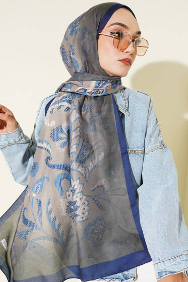 Piksel Paisley Desen Şal Nefti - Başörtüsü