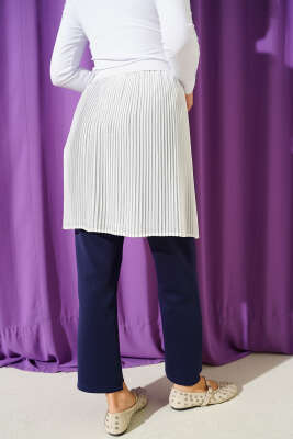 Pile Detaylı Gömlek Altı İçlik Beyaz - Kadın İçlik