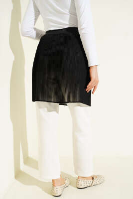 Pile Detaylı Gömlek Altı İçlik Siyah - SAS