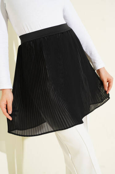 Pile Detaylı Gömlek Altı İçlik Siyah - Kadın İçlik