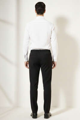 Pileli Beli Lastikli Erkek Pantolon Siyah - Erkek Pantolon