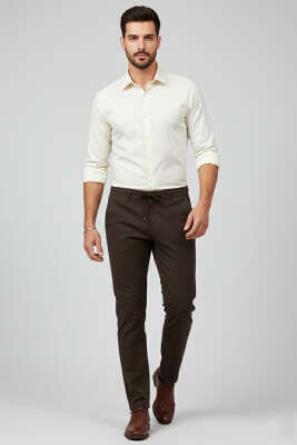 Pilesiz Bel Bağcıklı Erkek Pantolon Kahve - Günün Seçilenleri