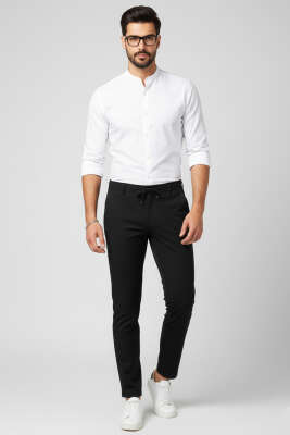 Pilesiz Bel Bağcıklı Erkek Pantolon Siyah - Günün Seçilenleri