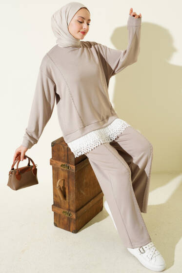 Pilise Garnili Takım Bej - İkili Takım