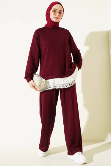 Pilise Garnili Takım Bordo - İkili Takım