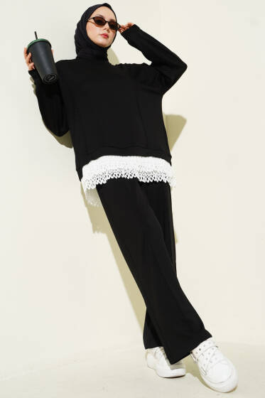 Pilise Garnili Takım Siyah - İkili Takım