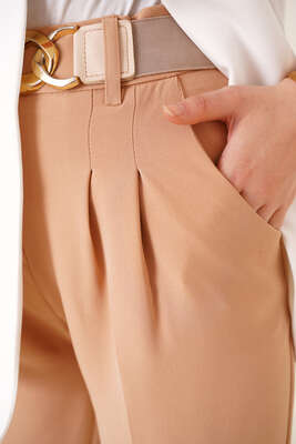 Piliseli Dar Paça Pantolon Camel - Pantolon