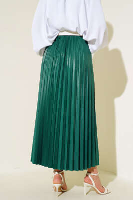 Piliseli Etek Zümrüt - Uzun Etek