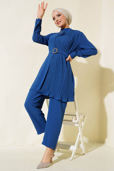 Piliseli Kemerli Takım İndigo - İkili Takım