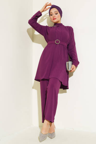 Piliseli Kemerli Takım Menekşe - İkili Takım