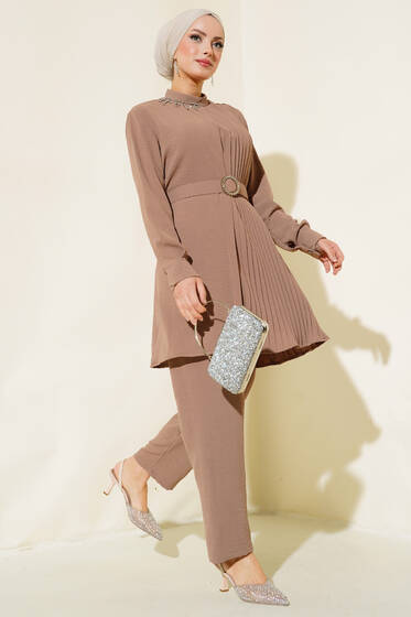 Piliseli Kemerli Takım Vizon - İkili Takım