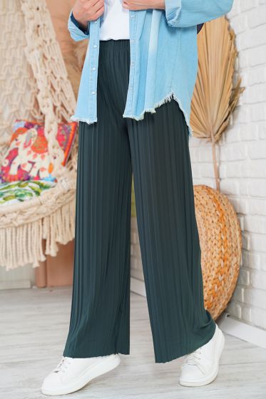 Piliseli Lazer Kesim Füme Pantolon - Pantolon