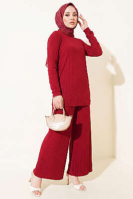 Piliseli Sandy İkili Takım Bordo - HBS