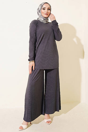 Piliseli Sandy İkili Takım Füme - İkili Takım