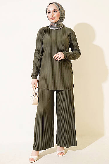 Piliseli Sandy İkili Takım Haki - İkili Takım