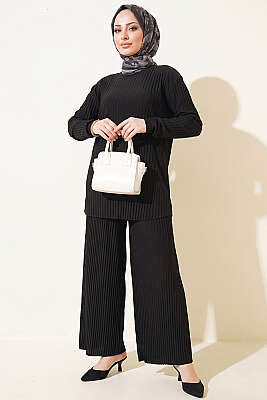 Piliseli Sandy İkili Takım Siyah - HBS