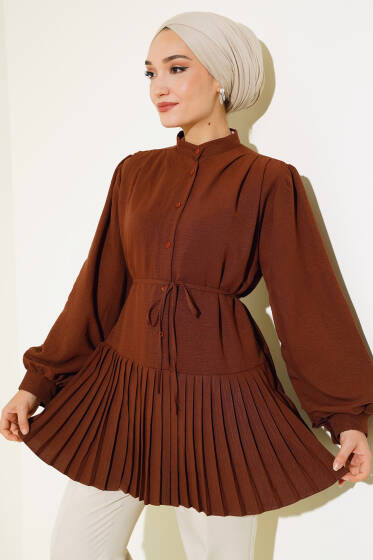 Piliseli Tunik Kahve - Tunik
