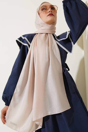 Pırıltı Soft Şal Bej - Başörtüsü