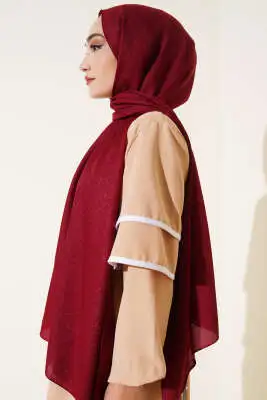 Pırıltı Soft Şal Bordo - Başörtüsü
