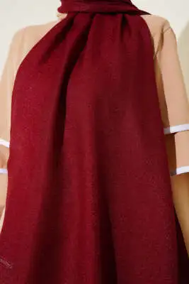 Pırıltı Soft Şal Bordo - Başörtüsü