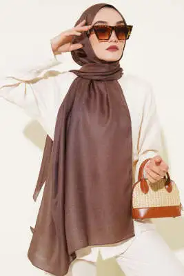 Pırıltı Soft Şal Kahve 