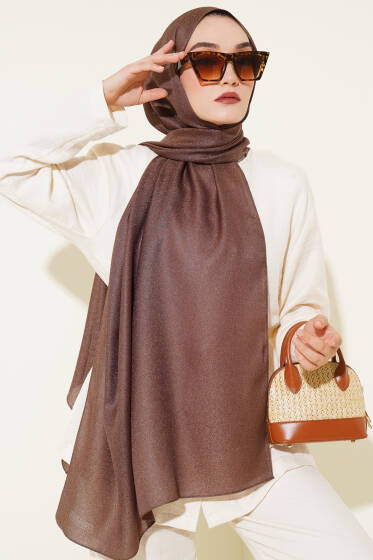Pırıltı Soft Şal Kahve - Başörtüsü