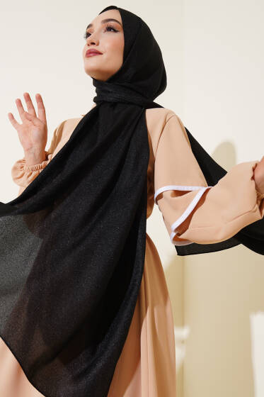 Pırıltı Soft Şal Siyah - Başörtüsü