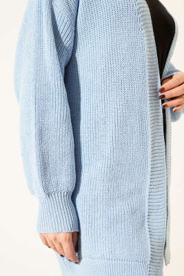 Pirinç Örgü Basic Triko Hırka Mavi - Hırka