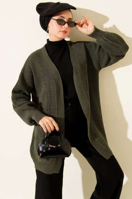 Pirinç Örgü Basic Triko Hırka Nefti - RAFİMİX