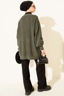 Pirinç Örgü Basic Triko Hırka Nefti - Hırka